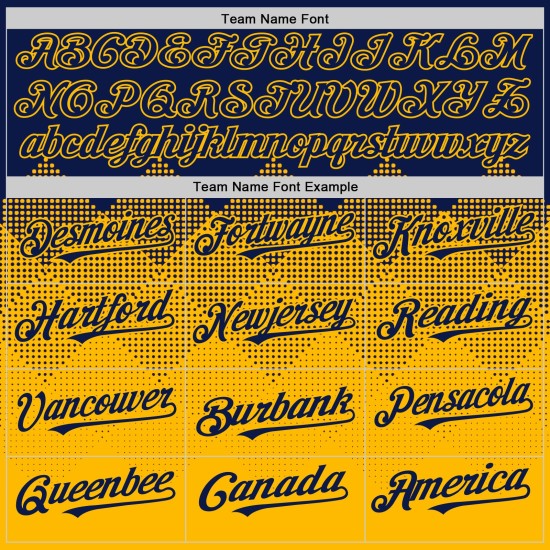 Baseball Jersey Formen Gradienten 3D Gold Navy Quadrat Authentische Muster Design Custom Baseball Jersey Formen Gradienten 3D Gold Navy Quadrat Authentische Muster Design Custom