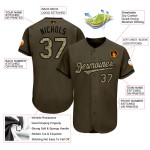 Benutzerdefiniertes Olive Camo-Schwarz Authentic Salute To Service Baseball-Trikot Benutzerdefiniertes Olive Camo-Schwarz Authentic Salute To Service Baseball-Trikot