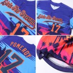 Benutzerdefinierte Royal Navy-Orange 3D Muster Design Palmen Authentische Baseball Jersey Benutzerdefinierte Royal Navy-Orange 3D Muster Design Palmen Authentische Baseball Jersey