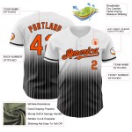 Fade Authentic Fashion Baseball Weiß Nadelstreifen Jersey Orange-Schwarz Custom Fade Authentic Fashion Baseball Weiß Nadelstreifen Jersey Orange-Schwarz Custom