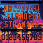 Benutzerdefinierte Royal Navy-Orange 3D Muster Design Palmen Authentische Baseball Jersey Benutzerdefinierte Royal Navy-Orange 3D Muster Design Palmen Authentische Baseball Jersey