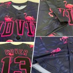 Benutzerdefiniertes 3D-Musterdesign Hawaii Flamingo Authentic Baseball Jersey Benutzerdefiniertes 3D-Musterdesign Hawaii Flamingo Authentic Baseball Jersey