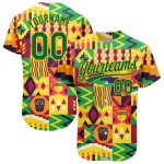 3D Muster Kwanzaa Baseball Afrikanische Kelly Jersey Grün Custom Design Glücklich Gelb Authentische 3D Muster Kwanzaa Baseball Afrikanische Kelly Jersey Grün Custom Design Glücklich Gelb Authentische