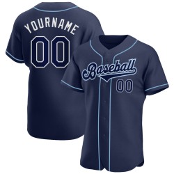 Custom Navy Navy-Puderblau Authentic Baseball Jersey