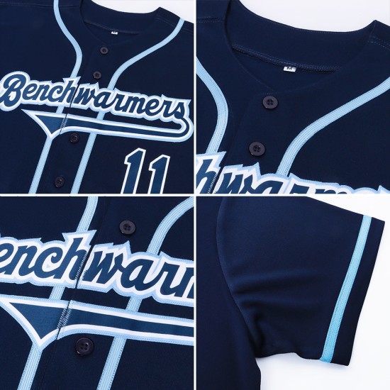Custom Navy Navy-Puderblau Authentic Baseball Jersey Custom Navy Navy-Puderblau Authentic Baseball Jersey