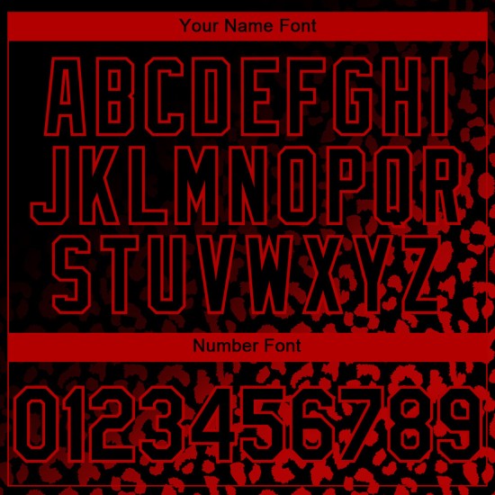 Design Schwarz Verblassen Benutzerdefinierte Leopard 3D Muster Authentische Jersey Druck Baseball Mode Rot Design Schwarz Verblassen Benutzerdefinierte Leopard 3D Muster Authentische Jersey Druck Baseball Mode Rot