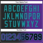 Benutzerdefinierte Schwarzes Trikot Fashion Authentic Lila-Blaugrün Gradient Benutzerdefinierte Schwarzes Trikot Fashion Authentic Lila-Blaugrün Gradient