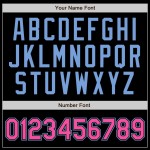 Benutzerdefiniertes schwarzes hellblaues Nadelstreifen-pink-hellblaues authentisches Baseball-Trikot Benutzerdefiniertes schwarzes hellblaues Nadelstreifen-pink-hellblaues authentisches Baseball-Trikot