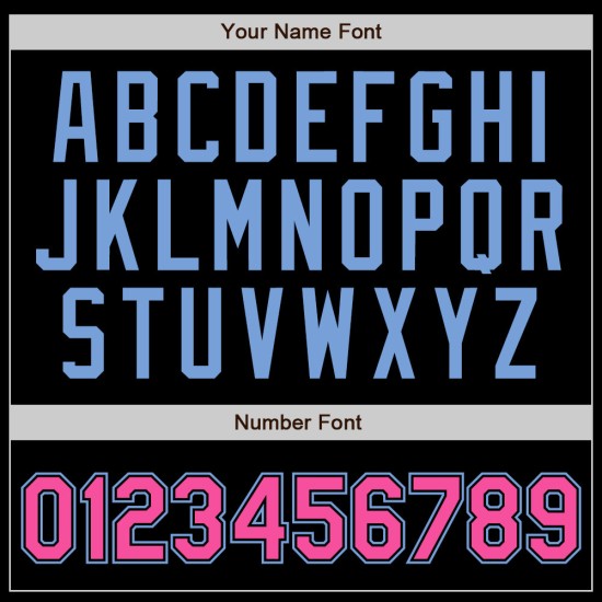 Benutzerdefiniertes schwarzes hellblaues Nadelstreifen-pink-hellblaues authentisches Baseball-Trikot Benutzerdefiniertes schwarzes hellblaues Nadelstreifen-pink-hellblaues authentisches Baseball-Trikot