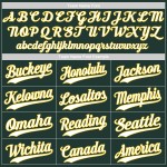 Benutzerdefiniertes authentisches grün-weiß-goldenes Baseballtrikot Benutzerdefiniertes authentisches grün-weiß-goldenes Baseballtrikot