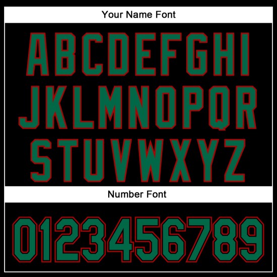 Curve Pattern Custom Solid Authentic 3D Grün-Rot Design Schwarz Kelly Jersey Baseball Curve Pattern Custom Solid Authentic 3D Grün-Rot Design Schwarz Kelly Jersey Baseball