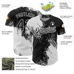 Design Muster 3D Baseball Stroke Authentic Custom Jersey Pinsel Weiß Schwarz Abstrakt Design Muster 3D Baseball Stroke Authentic Custom Jersey Pinsel Weiß Schwarz Abstrakt