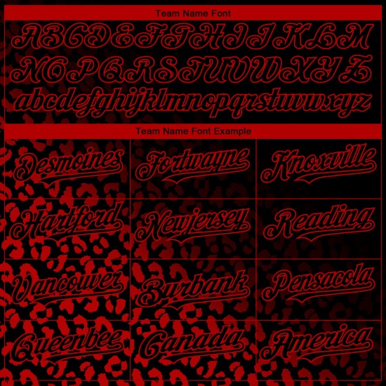 Design Schwarz Verblassen Benutzerdefinierte Leopard 3D Muster Authentische Jersey Druck Baseball Mode Rot Design Schwarz Verblassen Benutzerdefinierte Leopard 3D Muster Authentische Jersey Druck Baseball Mode Rot