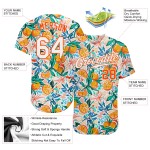 Benutzerdefinierte Weiß Orange 3D Muster Design Obst Authentische Baseball Jersey Benutzerdefinierte Weiß Orange 3D Muster Design Obst Authentische Baseball Jersey