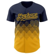 Baseball Jersey Formen Gradienten 3D Gold Navy Quadrat Authentische Muster Design Custom Baseball Jersey Formen Gradienten 3D Gold Navy Quadrat Authentische Muster Design Custom