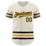 Custom Line Creme Jersey Authentic Schwarz-Gold Baseball Custom Line Creme Jersey Authentic Schwarz-Gold Baseball