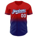Jersey Red Authentic Custom Baseball Fashion Fade Weiß-Royal Nadelstreifen Jersey Red Authentic Custom Baseball Fashion Fade Weiß-Royal Nadelstreifen