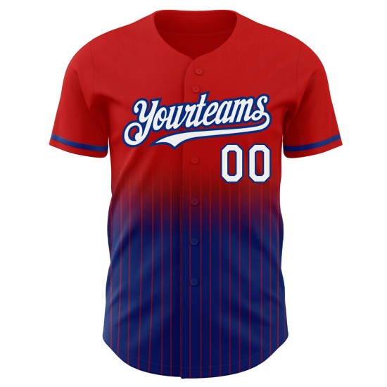 Jersey Red Authentic Custom Baseball Fashion Fade Weiß-Royal Nadelstreifen Jersey Red Authentic Custom Baseball Fashion Fade Weiß-Royal Nadelstreifen
