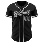 Benutzerdefiniertes authentisches schwarzes und weißes Baseball-Trikot Benutzerdefiniertes authentisches schwarzes und weißes Baseball-Trikot