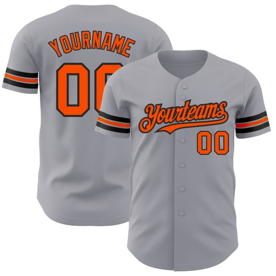 Orange-Schwarzes Baseball-Trikot in Grau Orange-Schwarzes Baseball-Trikot in Grau