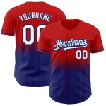 Jersey Red Authentic Custom Baseball Fashion Fade Weiß-Royal Nadelstreifen Jersey Red Authentic Custom Baseball Fashion Fade Weiß-Royal Nadelstreifen