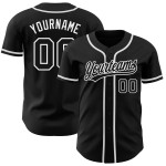 Benutzerdefiniertes authentisches schwarzes und weißes Baseball-Trikot Benutzerdefiniertes authentisches schwarzes und weißes Baseball-Trikot