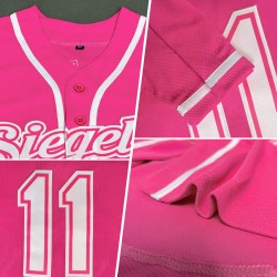 Benutzerdefiniertes authentisches rosa-weißes Baseball-Trikot