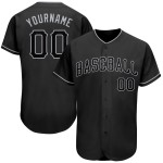 Benutzerdefiniertes schwarzes und graues authentisches Baseball-Trikot Benutzerdefiniertes schwarzes und graues authentisches Baseball-Trikot