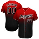 Benutzerdefinierte rot schwarz-weiß authentische verblasst Mode Baseball Jersey Benutzerdefinierte rot schwarz-weiß authentische verblasst Mode Baseball Jersey