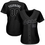 Benutzerdefiniertes schwarzes und graues authentisches Baseball-Trikot Benutzerdefiniertes schwarzes und graues authentisches Baseball-Trikot