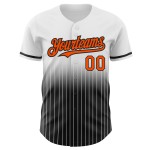 Fade Authentic Fashion Baseball Weiß Nadelstreifen Jersey Orange-Schwarz Custom Fade Authentic Fashion Baseball Weiß Nadelstreifen Jersey Orange-Schwarz Custom