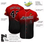 Benutzerdefinierte rot schwarz-weiß authentische verblasst Mode Baseball Jersey Benutzerdefinierte rot schwarz-weiß authentische verblasst Mode Baseball Jersey