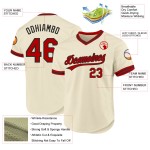Authentisches Cream Baseball Jersey Throwback Custom Rot-Schwarz Authentisches Cream Baseball Jersey Throwback Custom Rot-Schwarz