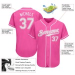 Benutzerdefiniertes authentisches rosa-weißes Baseball-Trikot Benutzerdefiniertes authentisches rosa-weißes Baseball-Trikot