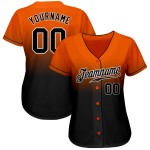 Benutzerdefinierte Orange Schwarz-Weiß Authentic Fade Fashion Baseball Jersey Benutzerdefinierte Orange Schwarz-Weiß Authentic Fade Fashion Baseball Jersey