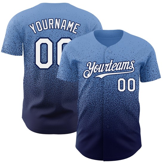 Baseball Custom Blue Fade Authentic Weiß-Navy Powder Fashion Jersey Baseball Custom Blue Fade Authentic Weiß-Navy Powder Fashion Jersey