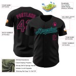 Authentisches benutzerdefiniertes Pink-Teal Baseball Black Jersey Hot Authentisches benutzerdefiniertes Pink-Teal Baseball Black Jersey Hot