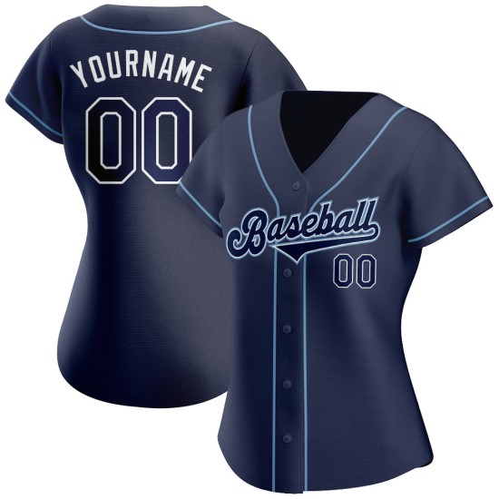 Custom Navy Navy-Puderblau Authentic Baseball Jersey Custom Navy Navy-Puderblau Authentic Baseball Jersey