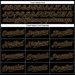 Benutzerdefiniertes schwarzes altes goldenes Nadelstreifen-Baseballtrikot in Schwarz Benutzerdefiniertes schwarzes altes goldenes Nadelstreifen-Baseballtrikot in Schwarz