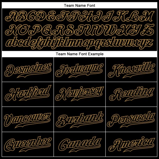 Benutzerdefiniertes schwarzes altes goldenes Nadelstreifen-Baseballtrikot in Schwarz Benutzerdefiniertes schwarzes altes goldenes Nadelstreifen-Baseballtrikot in Schwarz