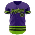Authentic Custom Jersey Line Grün Baseball Lila Schwarz-Neon Authentic Custom Jersey Line Grün Baseball Lila Schwarz-Neon