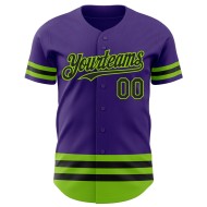 Authentic Custom Jersey Line Grün Baseball Lila Schwarz-Neon Authentic Custom Jersey Line Grün Baseball Lila Schwarz-Neon