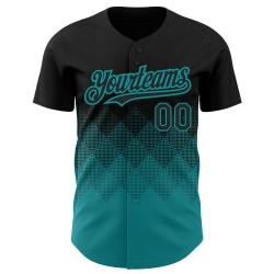 3D Jersey Farbverlauf Quadrat Schwarz Baseball Teal Muster Formen Authentisches Design Custom 3D Jersey Farbverlauf Quadrat Schwarz Baseball Teal Muster Formen Authentisches Design Custom