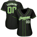 Benutzerdefinierte schwarz neongrün Nadelstreifen neongrün-weiß authentische Baseball Jersey Benutzerdefinierte schwarz neongrün Nadelstreifen neongrün-weiß authentische Baseball Jersey