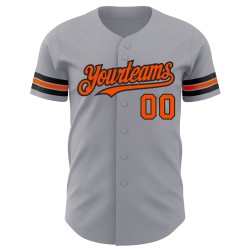 Orange-Schwarzes Baseball-Trikot in Grau Orange-Schwarzes Baseball-Trikot in Grau