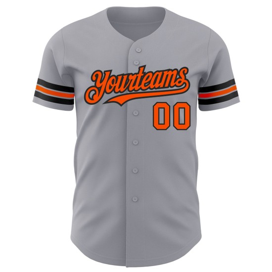 Orange-Schwarzes Baseball-Trikot in Grau Orange-Schwarzes Baseball-Trikot in Grau