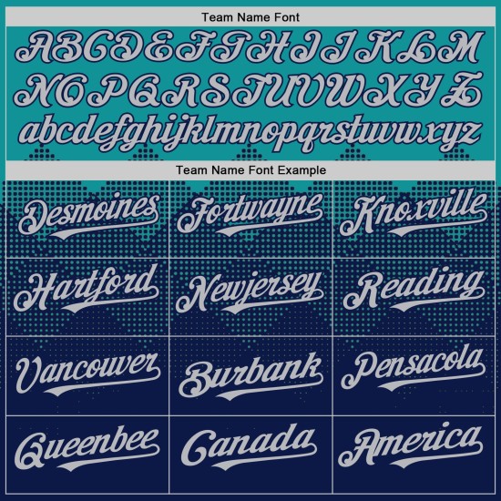 Quadratisches Muster Authentisches Design Teal Shapes Custom Gradient Baseball Grau-Marineblau Jersey 3D Quadratisches Muster Authentisches Design Teal Shapes Custom Gradient Baseball Grau-Marineblau Jersey 3D