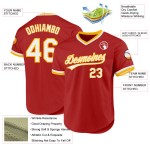 Throwback Baseball Authentic Red Jersey Custom Weiß-Gold Throwback Baseball Authentic Red Jersey Custom Weiß-Gold
